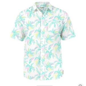 Tipsy Elves Palm Print Men's Shirt - Green and Yellow NWT Size Large